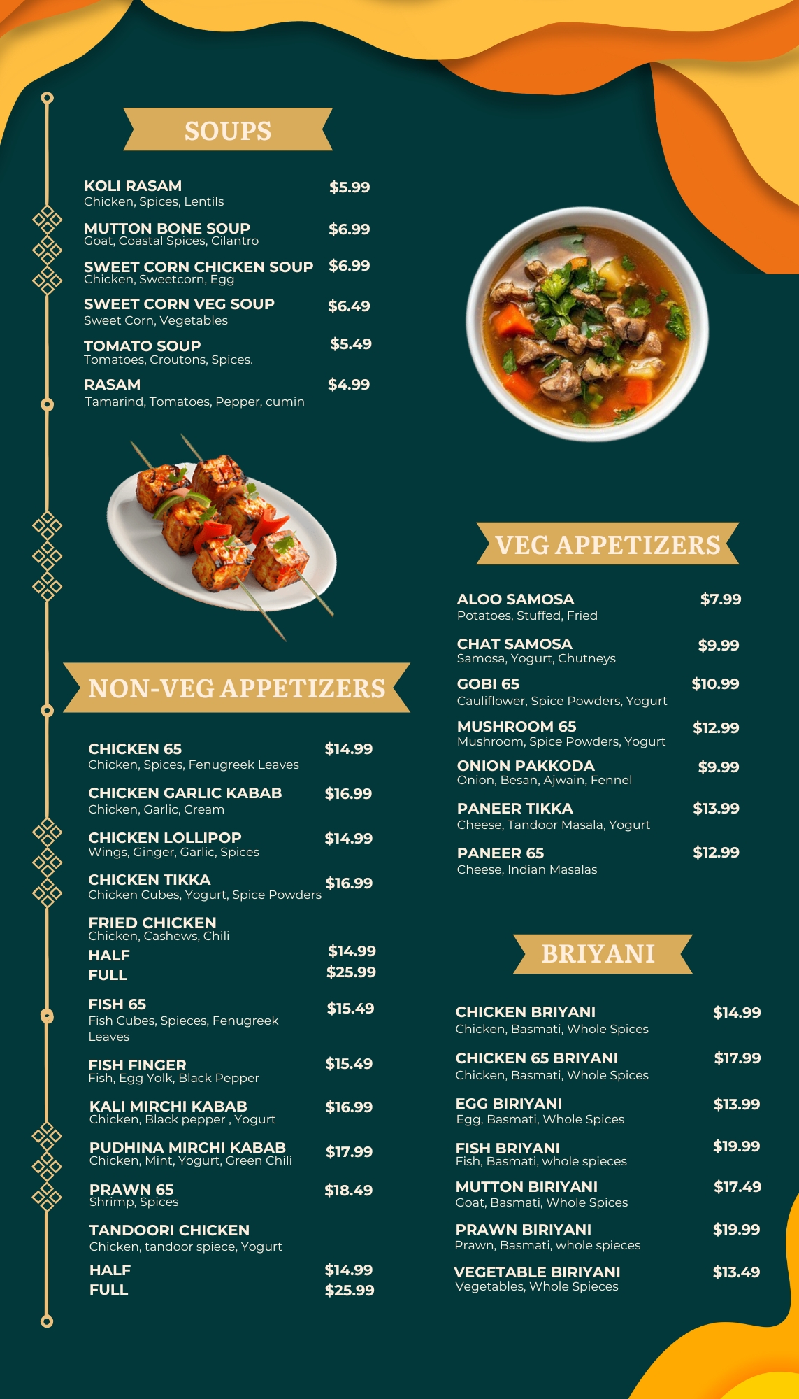 Noura food menu